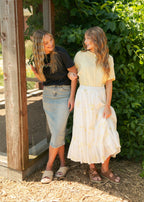 Greta Light Wash Midi Denim Skirt - FINAL SALE