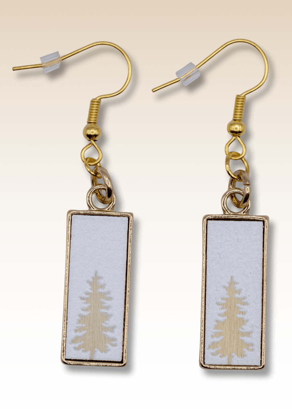 Gold Pine Tree Earrings
