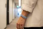 Blue Coral Round Bead Bracelet