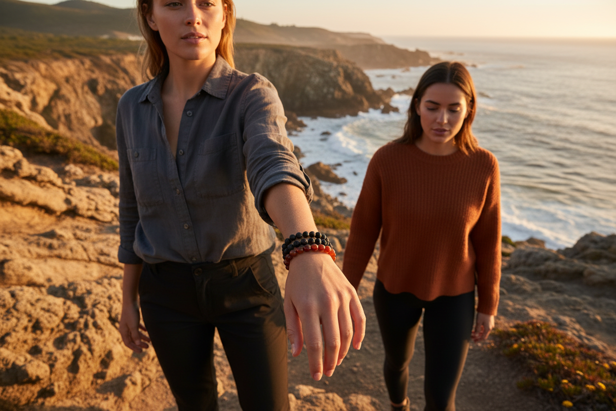 Lava Stone Round Bead Bracelet - The Phoenix Stone