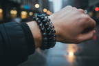 Black Obsidian Round Bead Bracelet