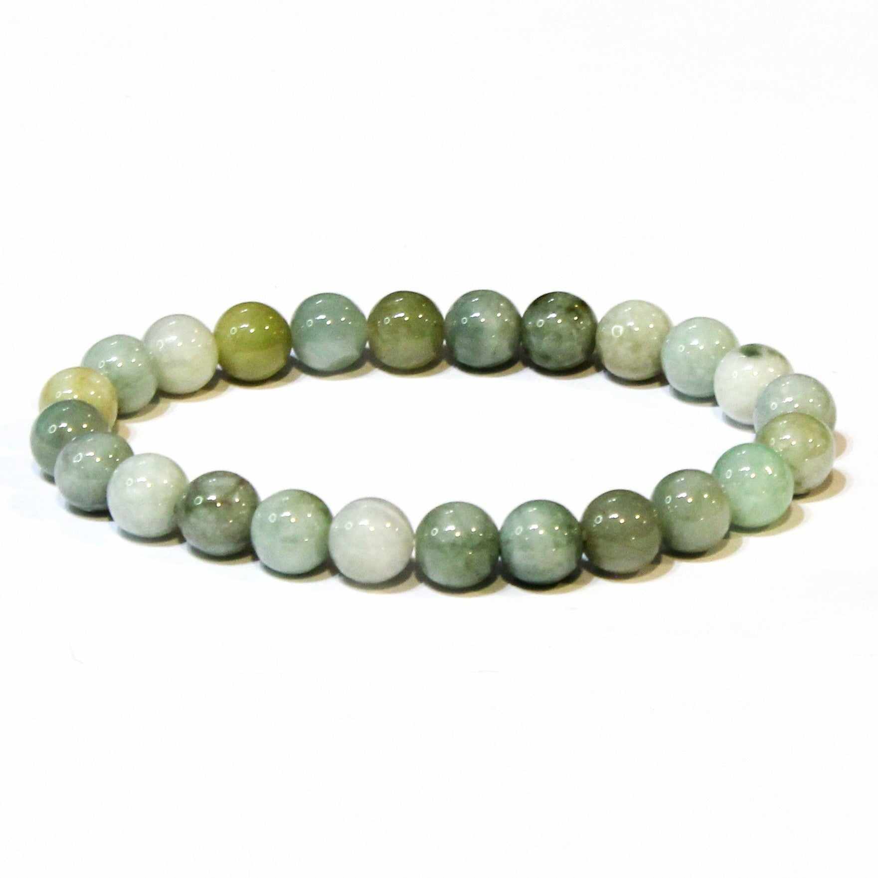 Jadeite Jade Round Bead Bracelet 8mm - Stone of Prosperity & Wisdom