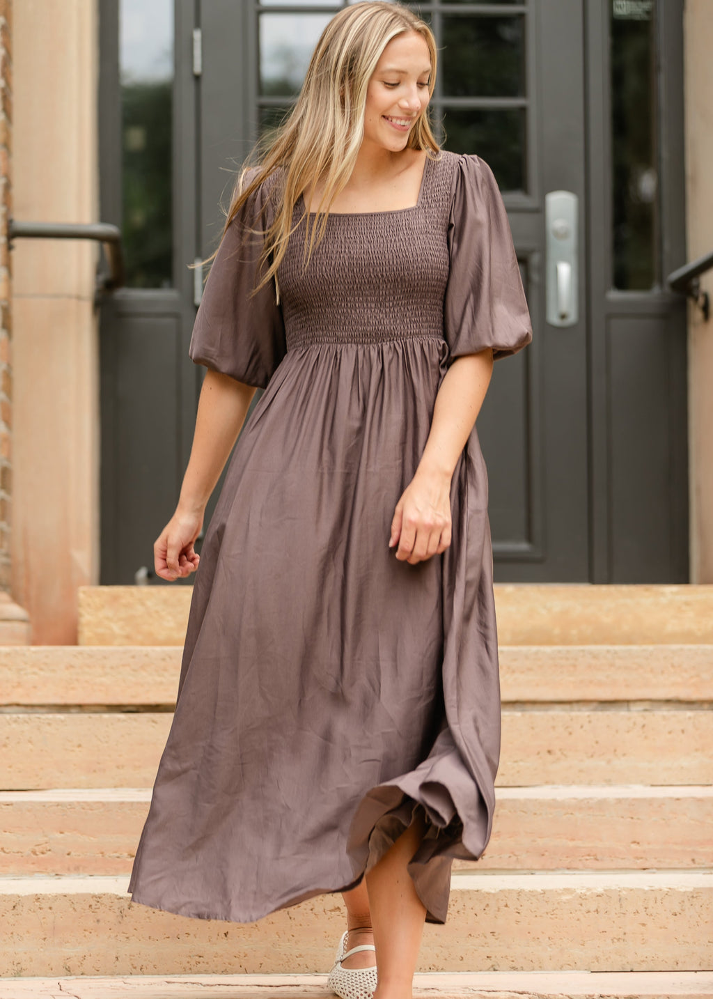 Kayleen Smocked Bodice Maxi Dress