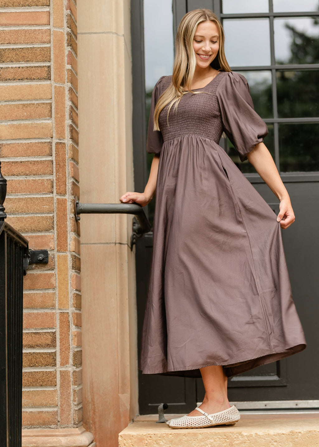 Kayleen Smocked Bodice Maxi Dress