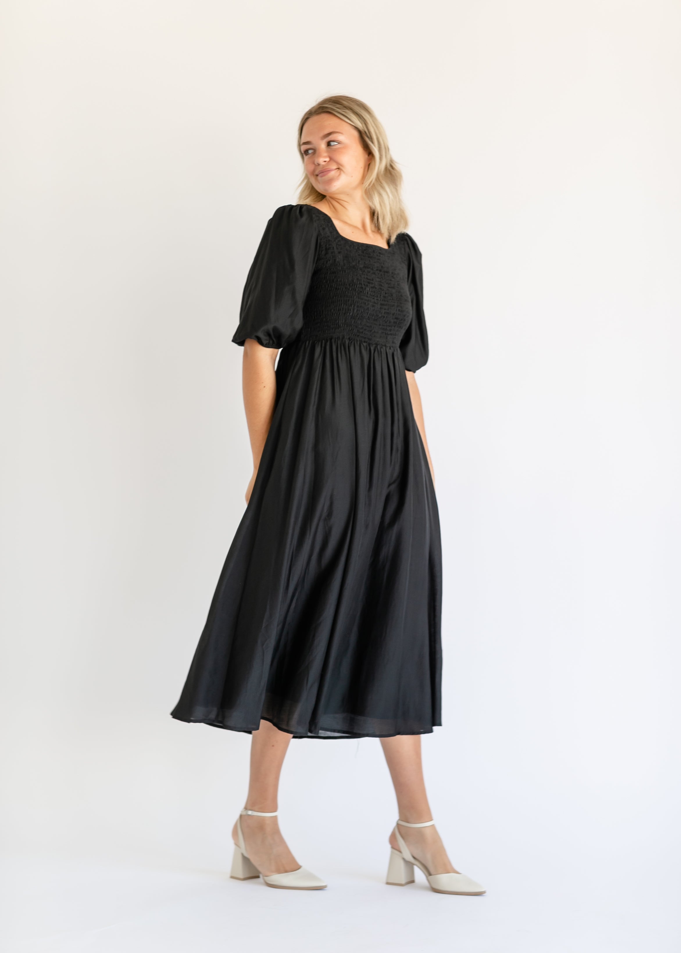 Kayleen Smocked Bodice Maxi Dress