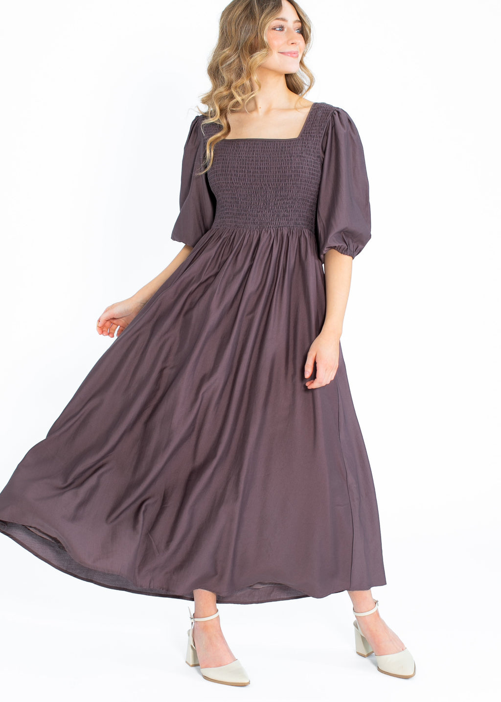 Kayleen Smocked Bodice Maxi Dress