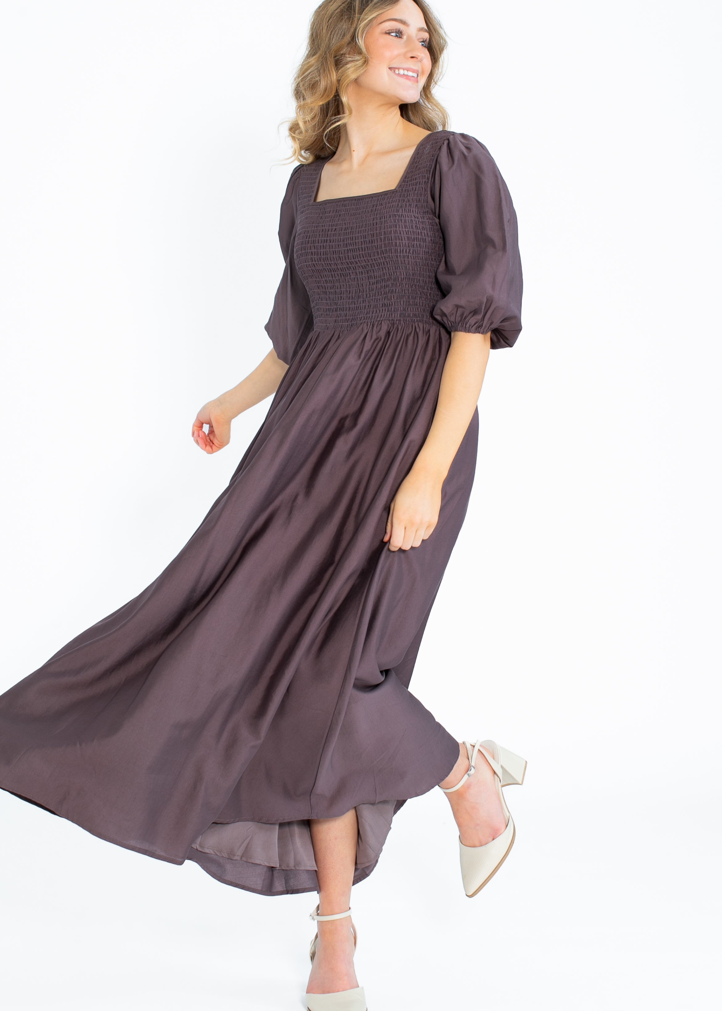 Kayleen Smocked Bodice Maxi Dress