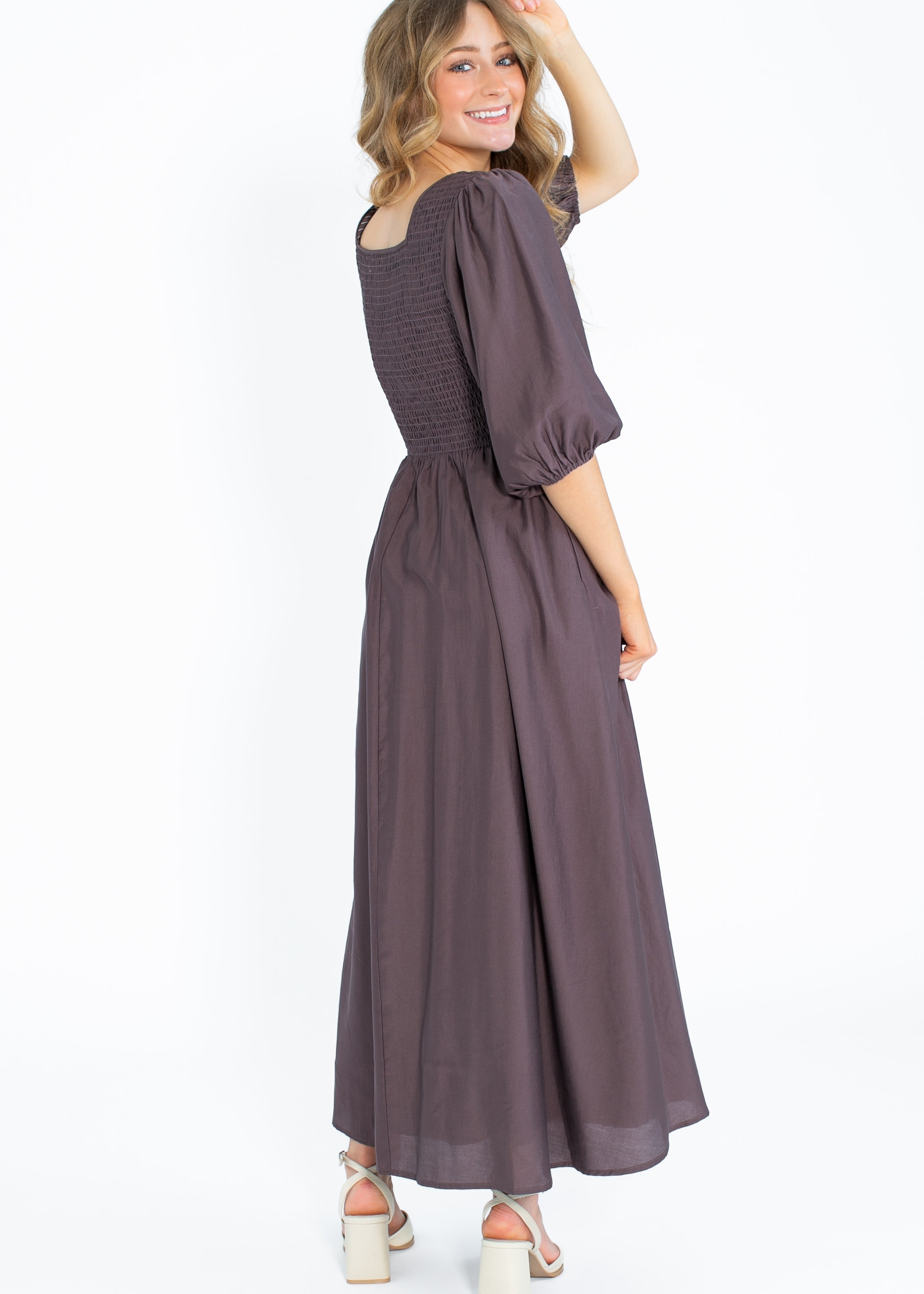 Kayleen Smocked Bodice Maxi Dress