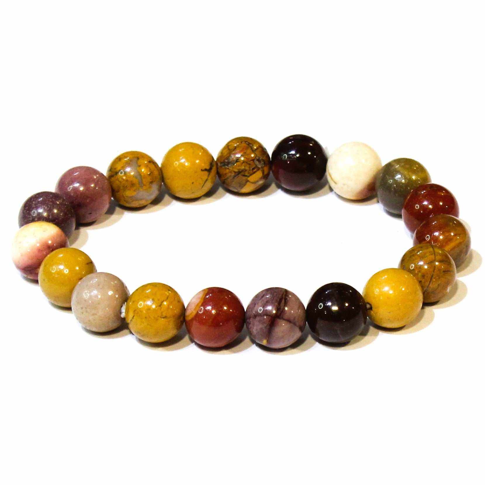 Mookaite Round Bead Bracelet - Stone of Harmony & Adventure