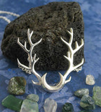 Antlers with Crescent Moon Necklace, Handmade