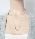 Antlers with Crescent Moon Necklace, Handmade