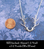 Antlers with Crescent Moon Necklace, Handmade