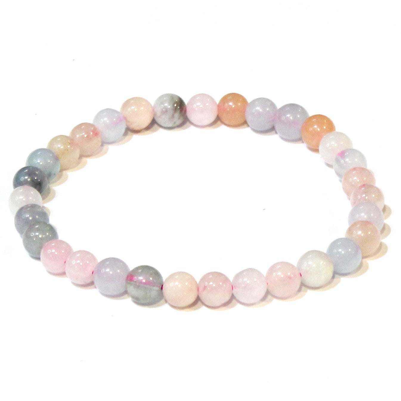 Morganite Round Bead Bracelet