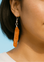 Orange Aura Crystal Earrings