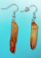 Orange Aura Crystal Earrings