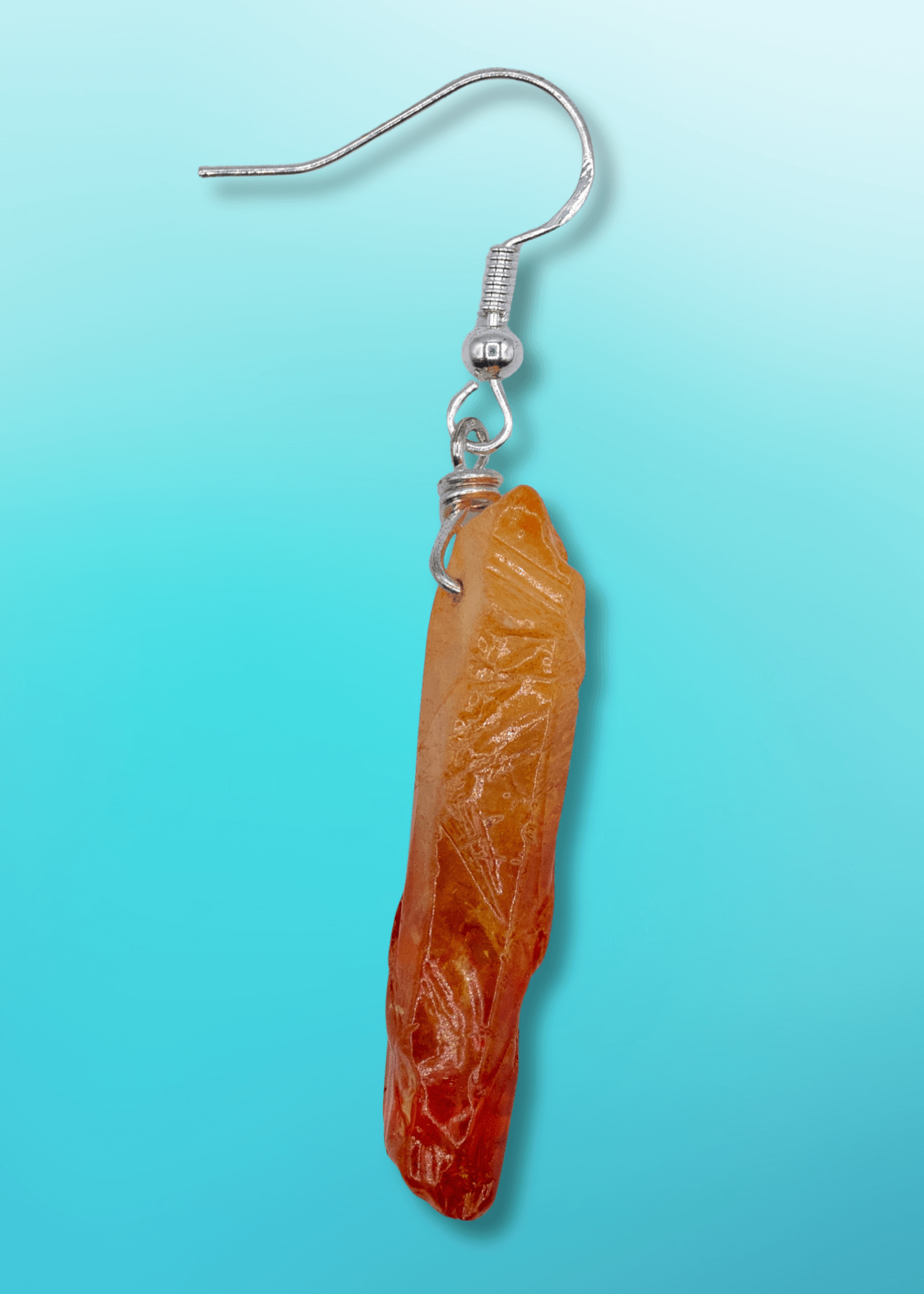 Orange Aura Crystal Earrings