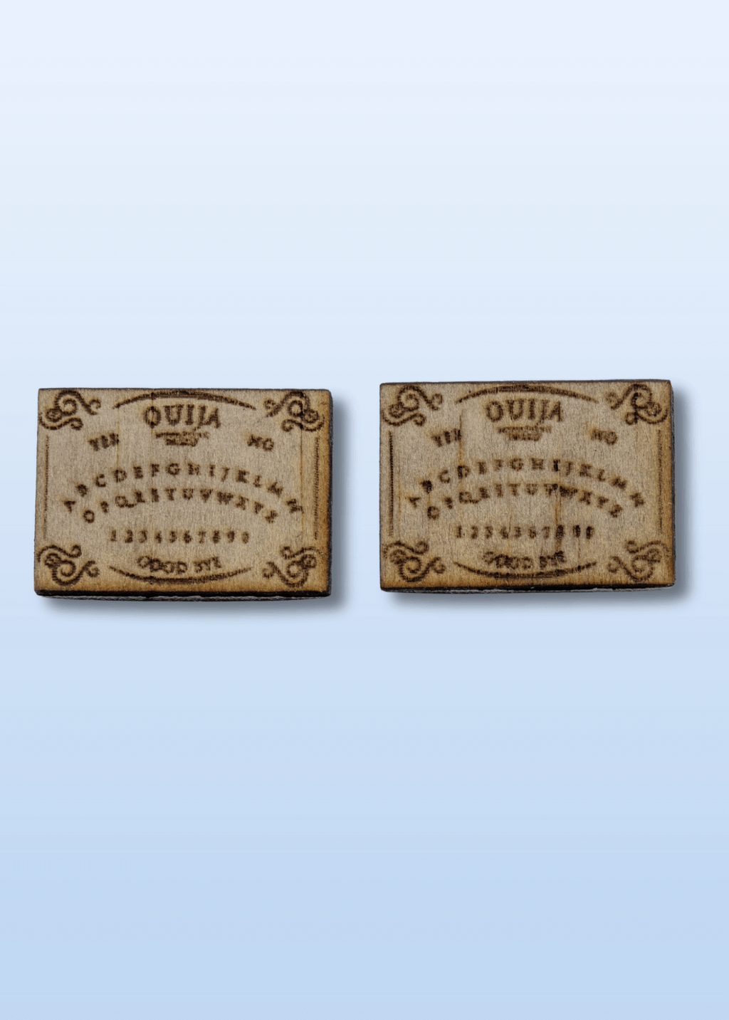 Wood Ouija Board Stud Earrings