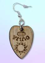 Ouija Planchette Dangling Wooden Earrings