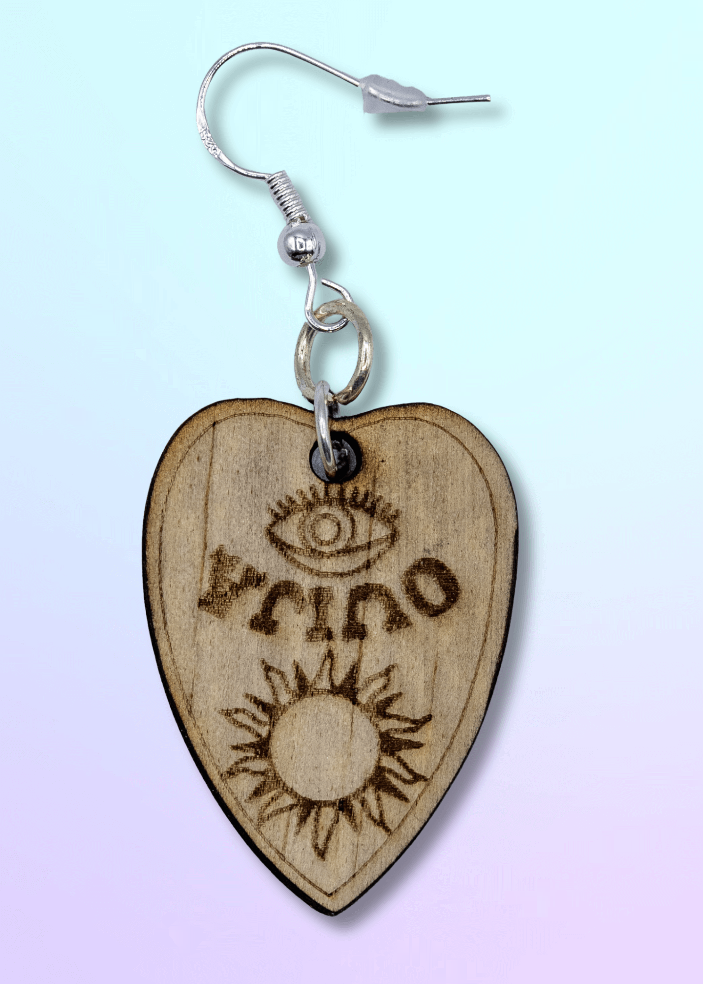 Ouija Planchette Dangling Wooden Earrings
