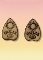 Ouija Planchette Wooden Earrings