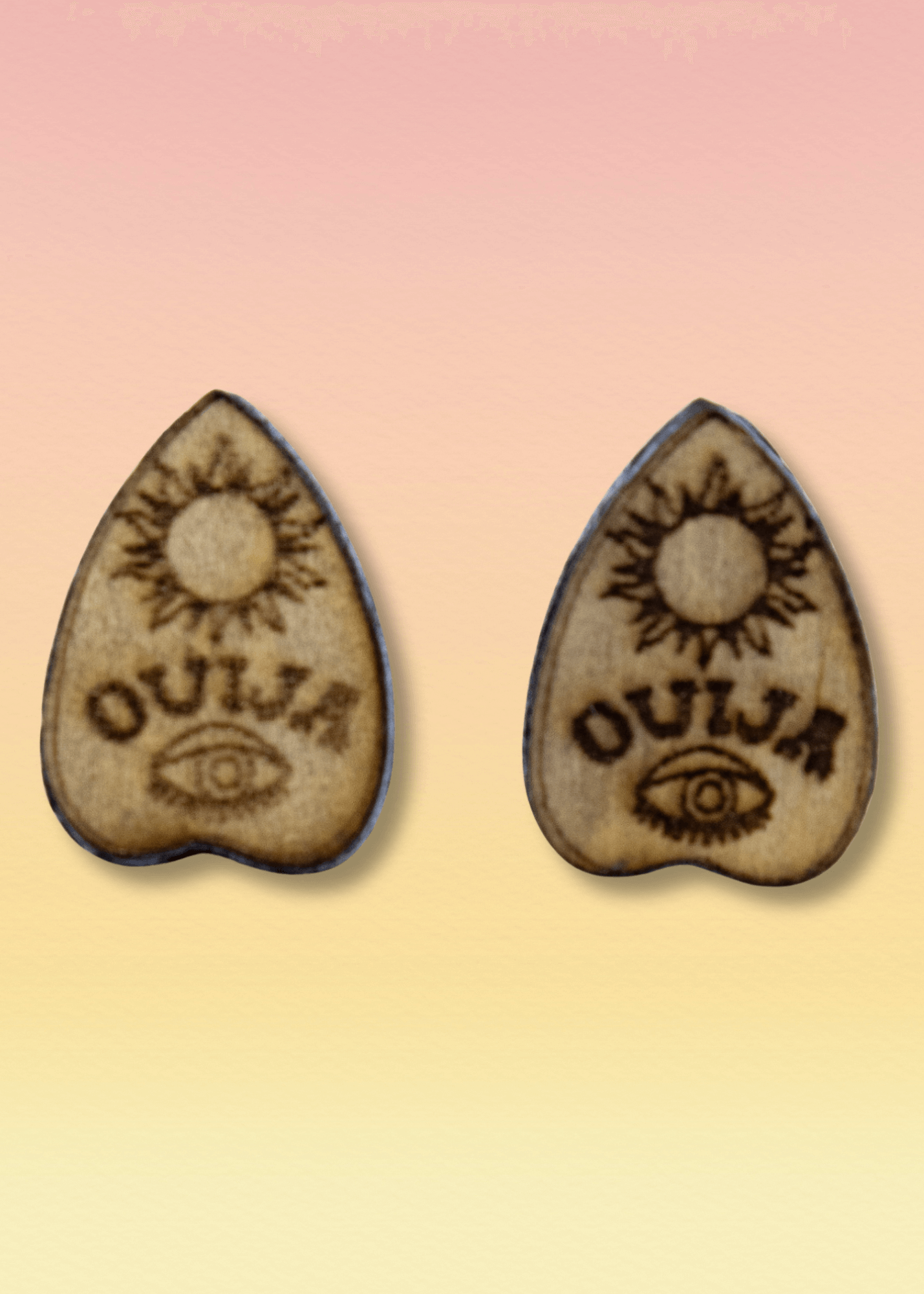 Ouija Planchette Wooden Earrings
