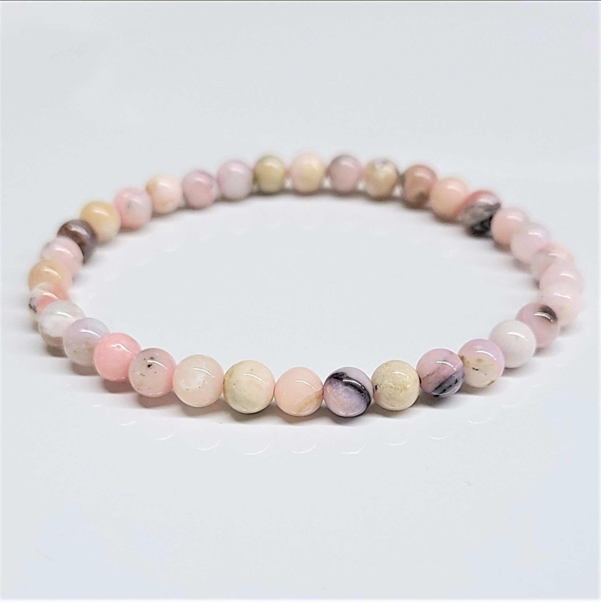 Pink Opal Round Bead Bracelet - Loving Kindness