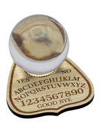 Printed Planchette Wood Crystal Sphere Holder