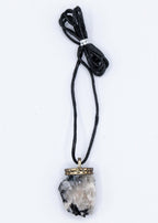 Quartz with Tourmaline Crystal Necklace