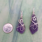Raw Amethyst Crystal Point Pendant – Handmade Silver-Plated Wire Wrapped Necklace