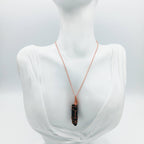 Raw Black Tourmaline Crystal Pendant Necklace, Copper Wire-Wrapped, Handmade