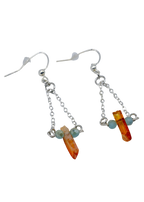 Silver Aura Quartz Dangle Earrings