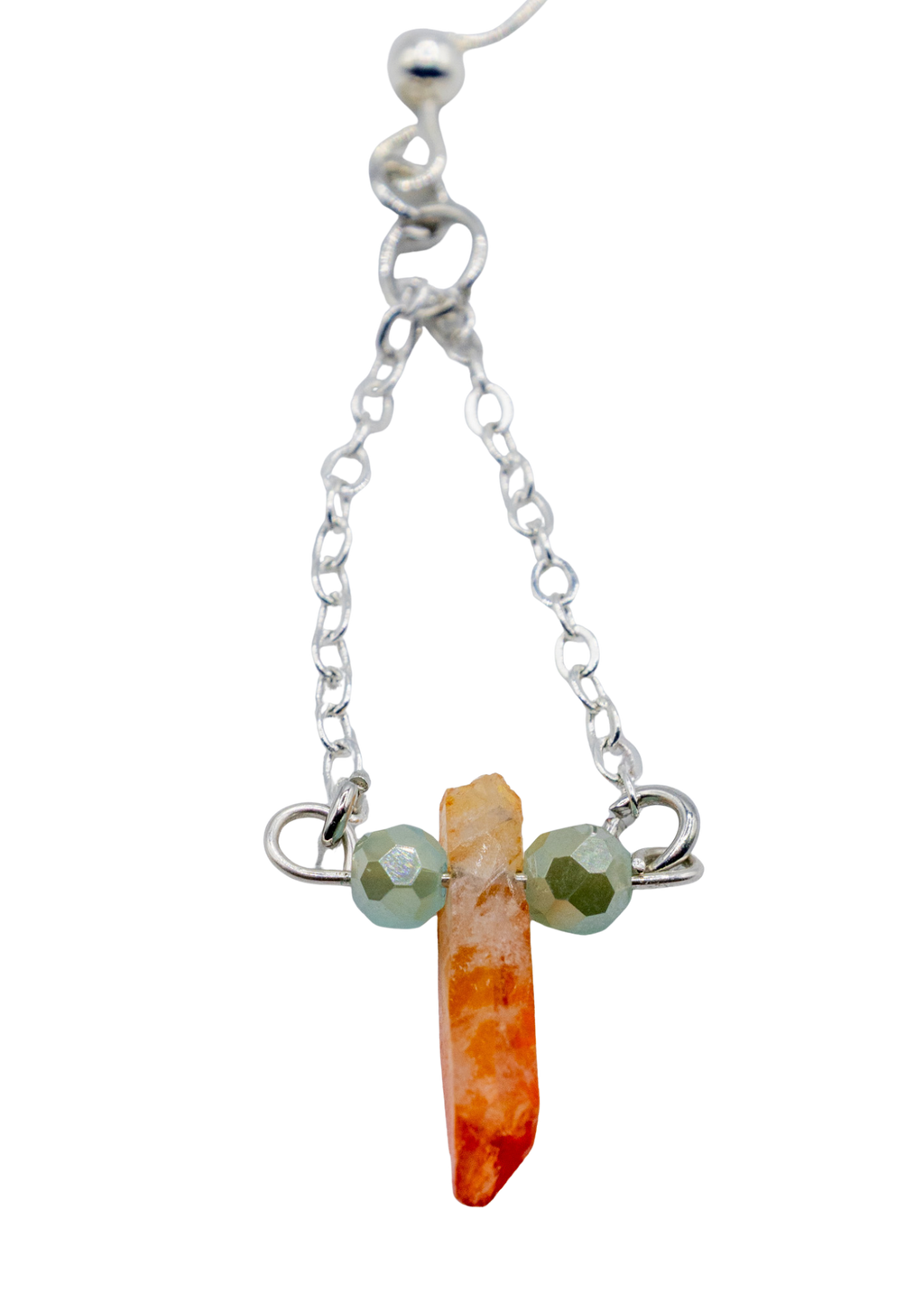 Silver Aura Quartz Dangle Earrings
