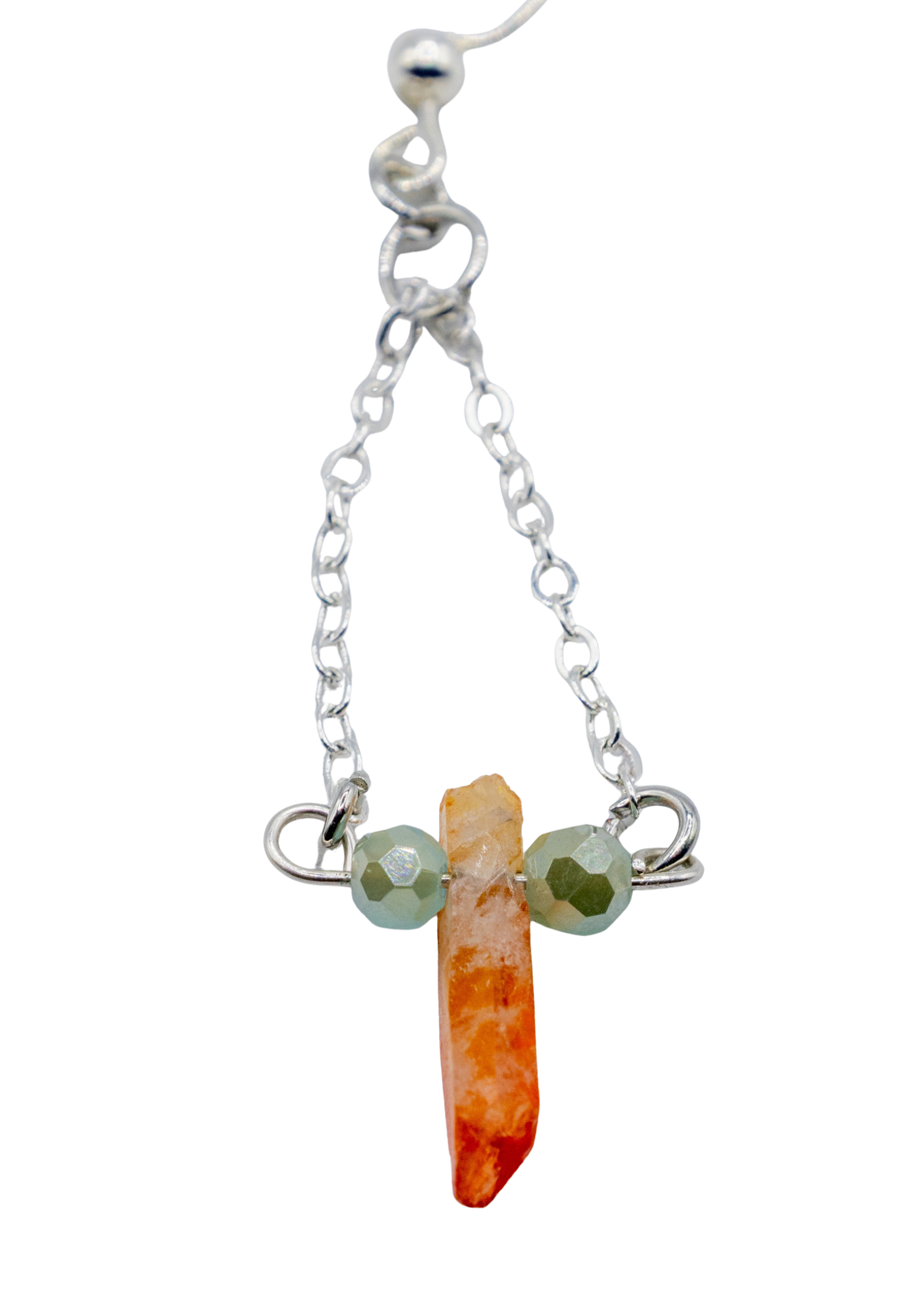Silver Aura Quartz Dangle Earrings