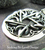 SMALL Crescent Moon Pentacle Pendant, Handmade - 925 Sterling Silver