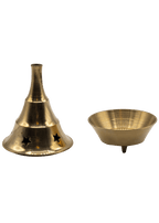 2 Piece Brass Cone Incense Burner