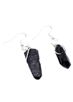 Silver Smoky Quartz Wrapped Earrings