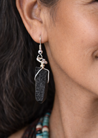 Silver Smoky Quartz Wrapped Earrings