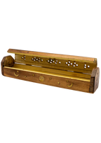 Brass Inlay Sun & Moon Coffin Incense Burner