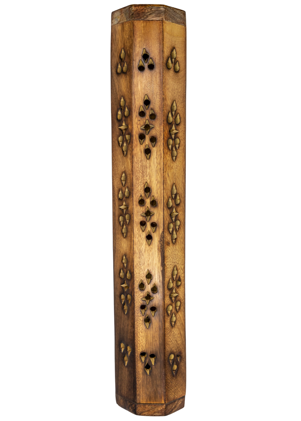 Brass Inlay Sun & Moon Coffin Incense Burner