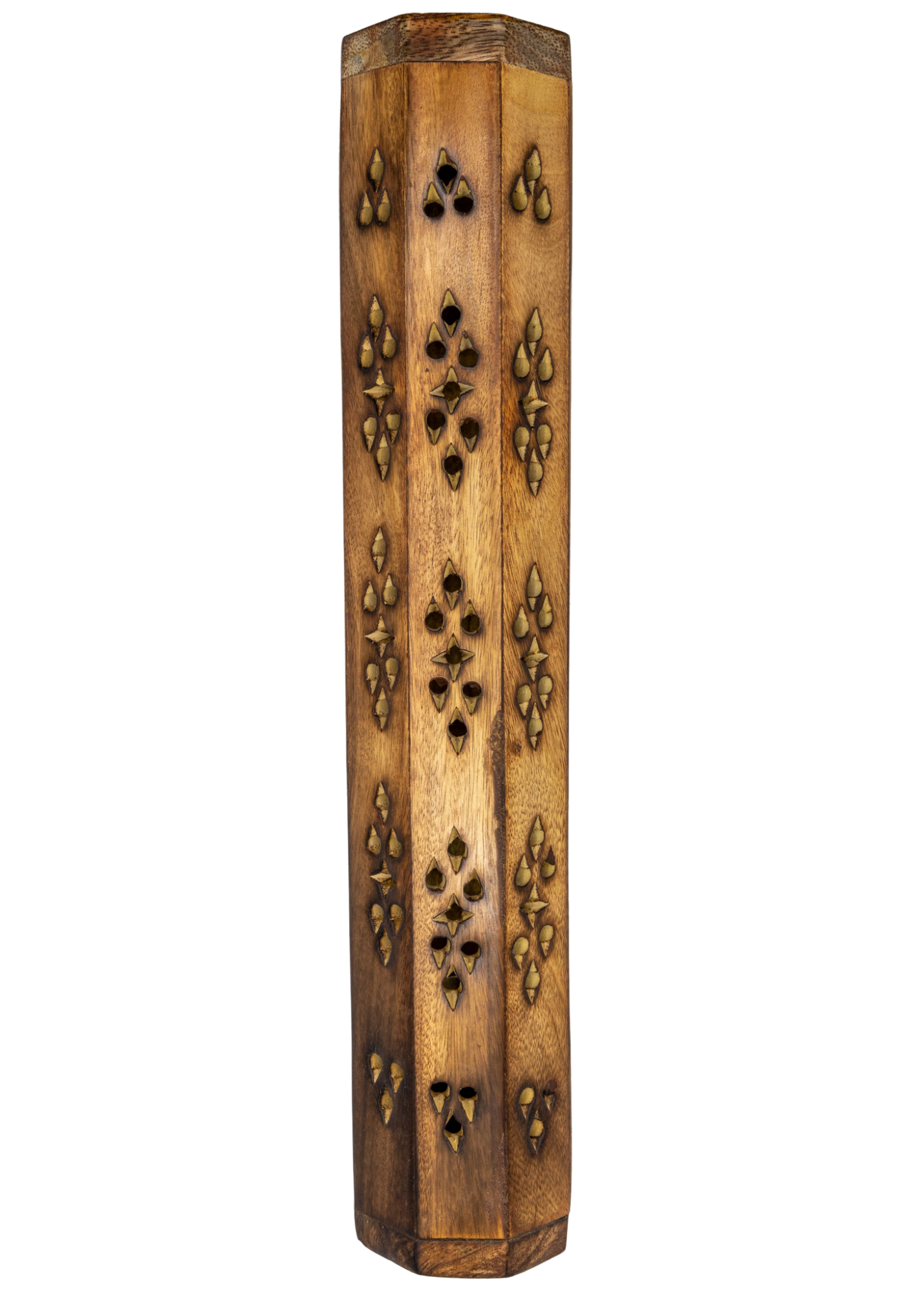 Brass Inlay Sun & Moon Coffin Incense Burner