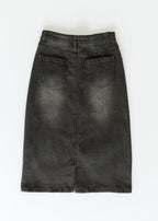 Tiffany Black Denim Midi Skirt - FINAL SALE