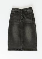 Tiffany Black Denim Midi Skirt - FINAL SALE