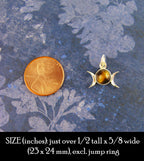 Triple Moon Charm Pendant w/ Gemstone, Handmade - 925 Sterling Silver