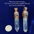 Clear Quartz Copper Pendant – Triple Moon Rune Amulet, Handmade Crystal Jewelry