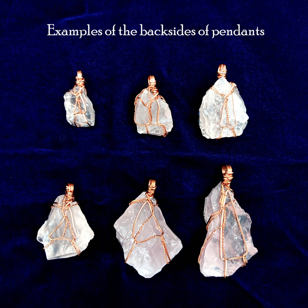 Chunky Raw Rose Quartz Copper Wire-Wrapped Pendant – Handmade Healing Crystal Necklace for Love & Heart Chakra