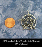 Five Flowers Hidden Pentacle Pendant, Handmade