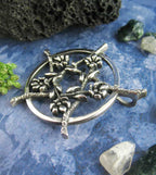Five Flowers Hidden Pentacle Pendant, Handmade