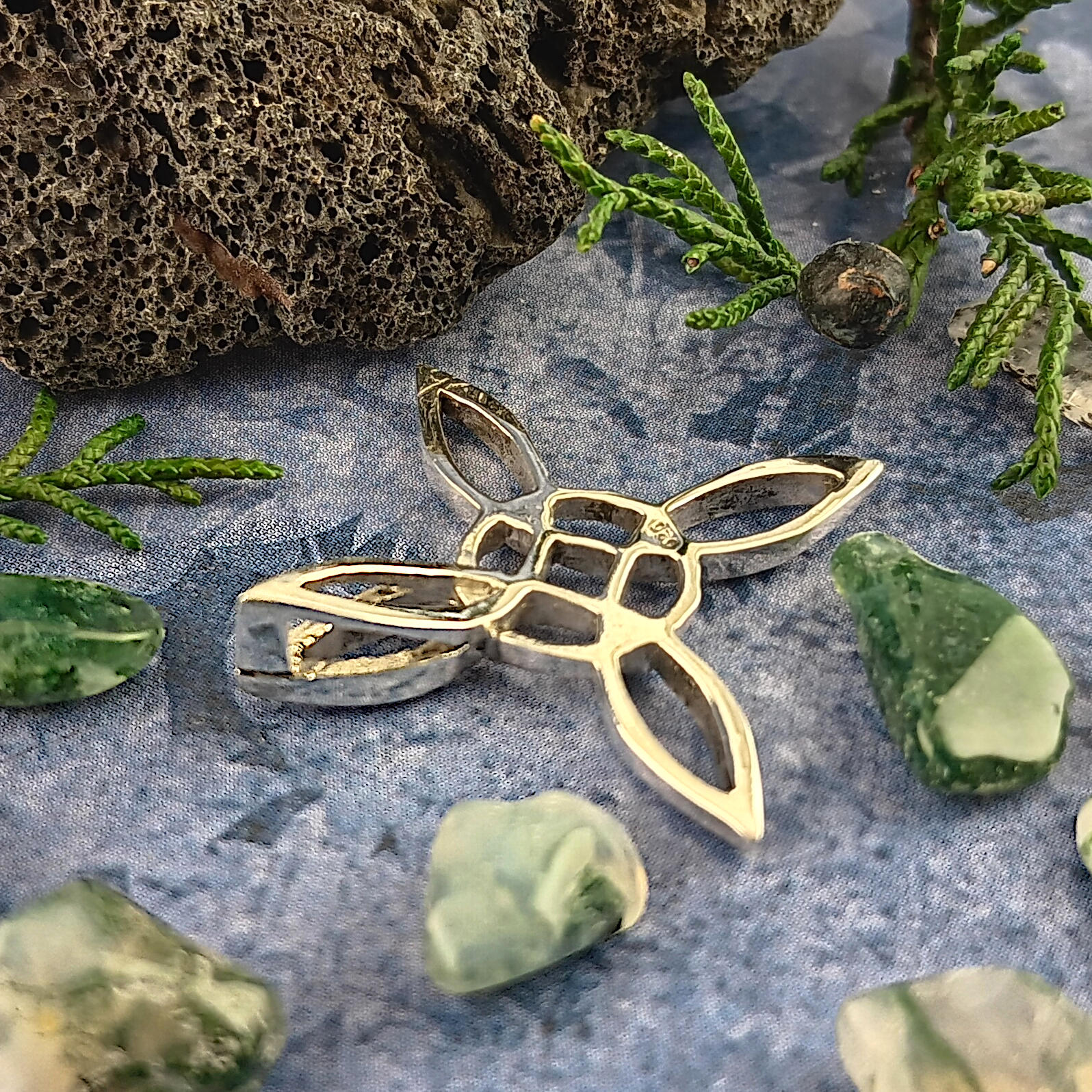 Sculptural Witch's Knot Pendant, Handmade