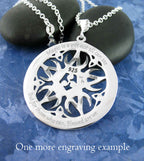 Large 1.5" Five Crescent Moons Celtic Pentacle Pendant, Engravable, Handmade