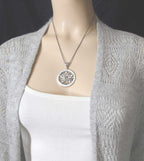 Large 1.5" Five Crescent Moons Celtic Pentacle Pendant, Engravable, Handmade
